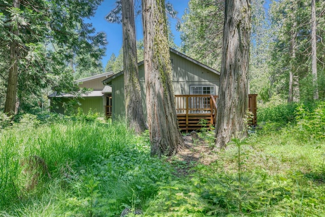42055 Saddleback Rd, Shaver Lake, CA 93664 - view of property exterior featuring a wooden deck