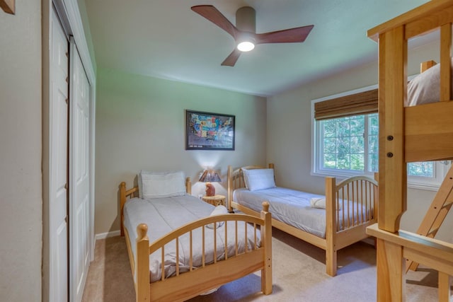 42055 Saddleback Rd, Shaver Lake, CA 93664 - carpeted bedroom featuring baseboards and ceiling fan