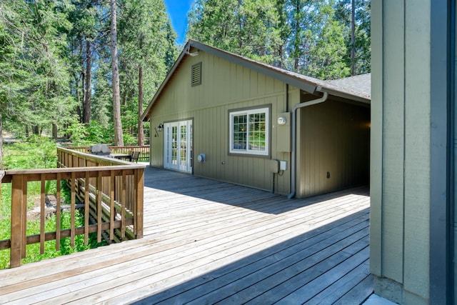 42055 Saddleback Rd, Shaver Lake, CA 93664 - wooden terrace featuring french doors