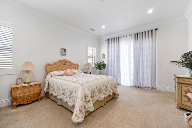 4693 Del Oro Rd, Madera, CA 93636 - bedroom with carpet, crown molding, and recessed lighting