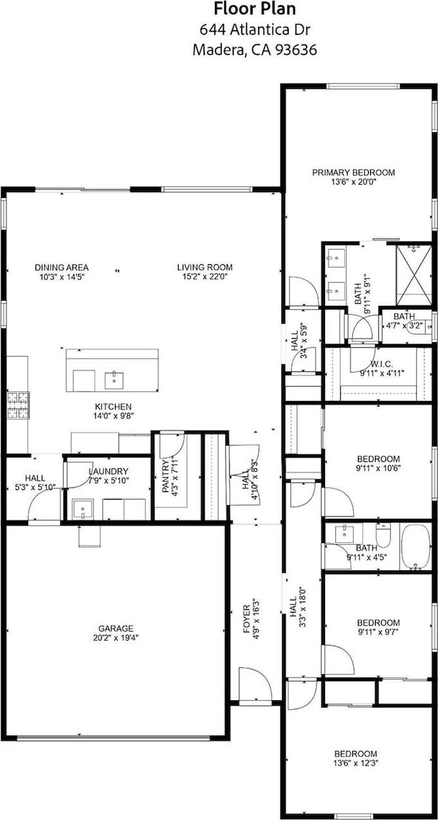 644 Atlantica Dr S, Madera, CA 93636 - view of floor plan / room layout
