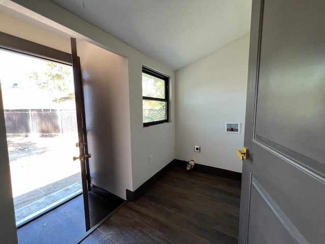 345 N Van Ness Ave, Fresno, CA 93701 - laundry room featuring electric dryer hookup, hookup for a washing machine, and dark wood finished floors