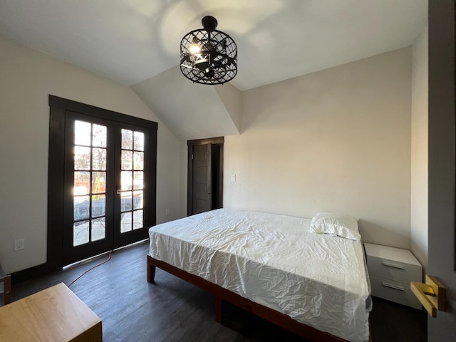 345 N Van Ness Ave, Fresno, CA 93701 - bedroom with wood finished floors, french doors, and vaulted ceiling