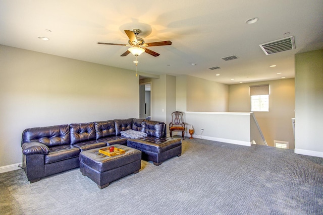 2286 N Janice Ave, Fresno, CA 93737 - carpeted living room with ceiling fan and recessed lighting
