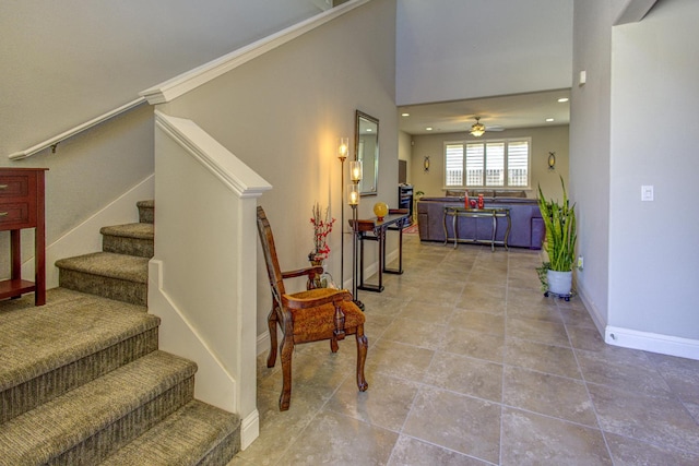 2286 N Janice Ave, Fresno, CA 93737 - staircase featuring ceiling fan and recessed lighting