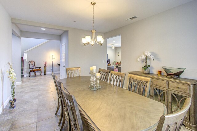 2286 N Janice Ave, Fresno, CA 93737 - dining room featuring tile patterned floors, a chandelier, and recessed lighting