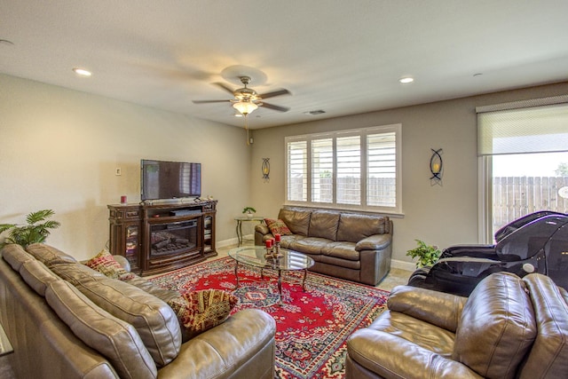 2286 N Janice Ave, Fresno, CA 93737 - living room with plenty of natural light, ceiling fan, and recessed lighting