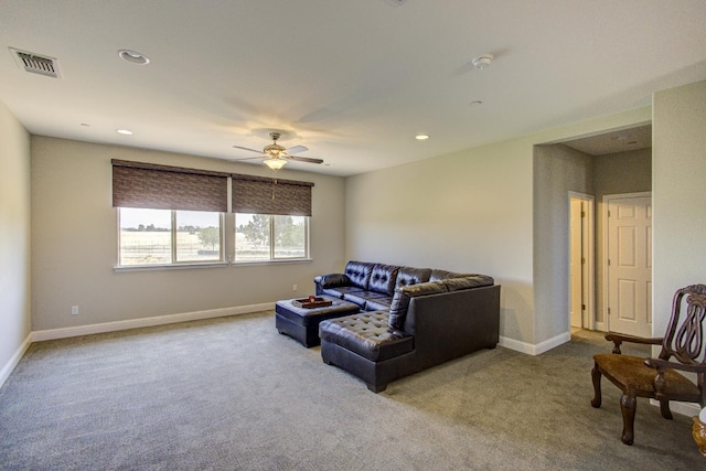 2286 N Janice Ave, Fresno, CA 93737 - carpeted living area featuring ceiling fan and recessed lighting
