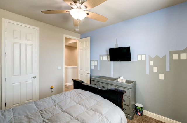 3211 Salem Ave, Clovis, CA 93619 - bedroom featuring baseboards and a ceiling fan