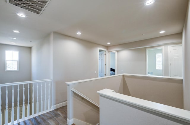 3211 Salem Ave, Clovis, CA 93619 - corridor with an upstairs landing, wood finished floors, and recessed lighting