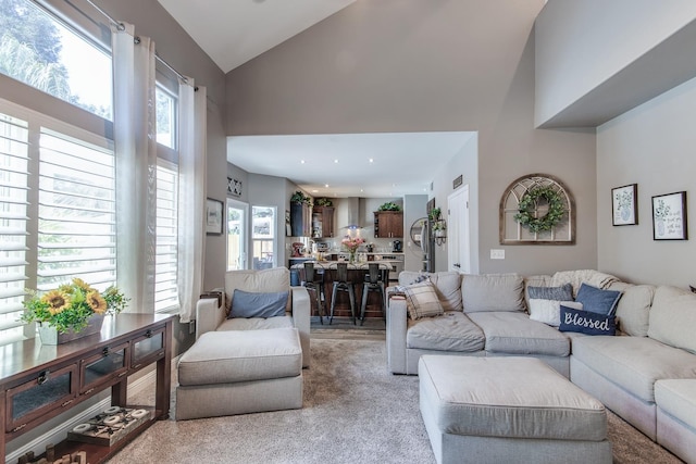1966 Decatur Ave, Clovis, CA 93611 - living area with high vaulted ceiling and plenty of natural light