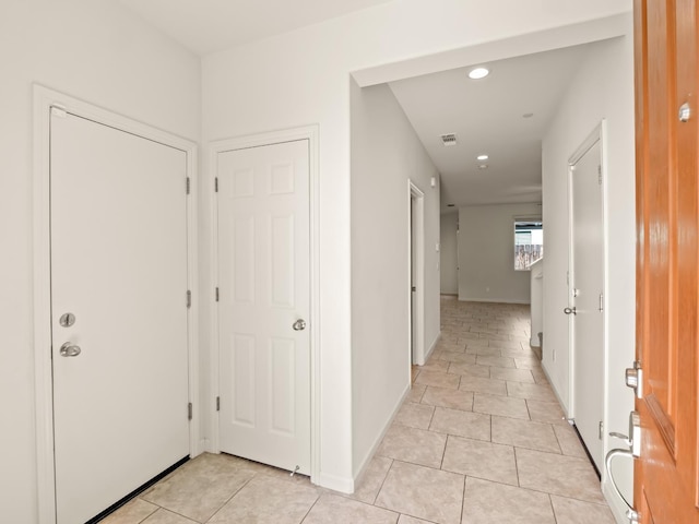 3433 Descanso Ave, Clovis, CA 93619 - hall featuring light tile patterned flooring and recessed lighting