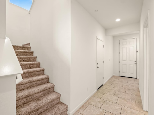 3433 Descanso Ave, Clovis, CA 93619 - staircase with tile patterned flooring and recessed lighting