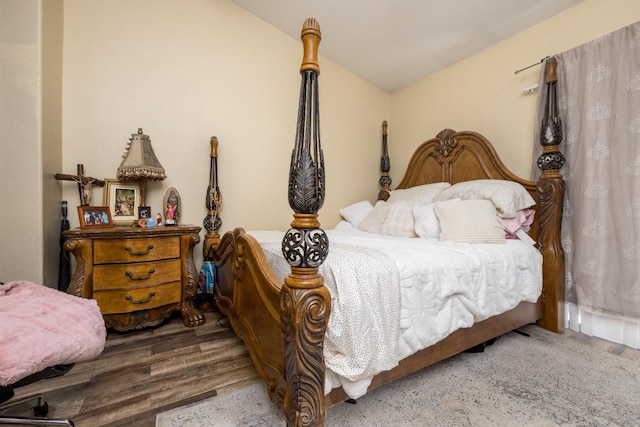 279 N Douglas, Fresno, CA 93727 - bedroom featuring wood finished floors and vaulted ceiling