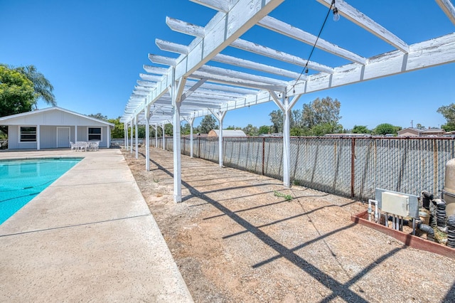 5578 E Perrin Rd, Clovis, CA 93619 - view of pool featuring a pergola and a patio area