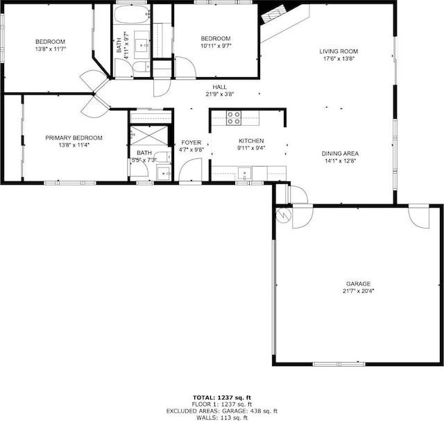 4506 N Angus St, Fresno, CA 93726 - view of property floor plan