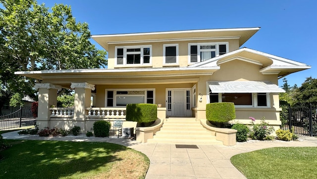 807 N Van Ness Ave, Fresno, CA 93728 - view of front of home with covered porch and stucco siding