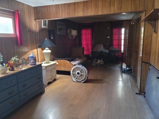 1621 W Holland Ave, Fresno, CA 93705 - miscellaneous room with wooden walls and wood finished floors