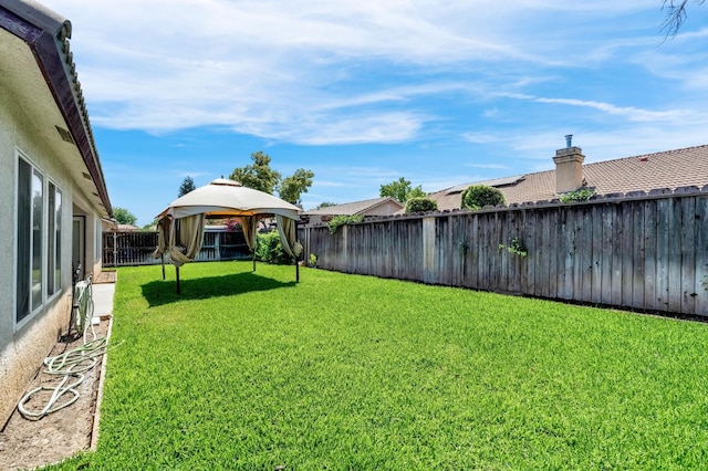 3742 Via Capitola, Madera, CA 93637 - fenced backyard with a gazebo