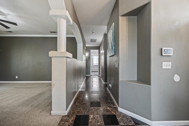 7507 N Constance Ave, Fresno, CA 93722 - corridor with baseboards