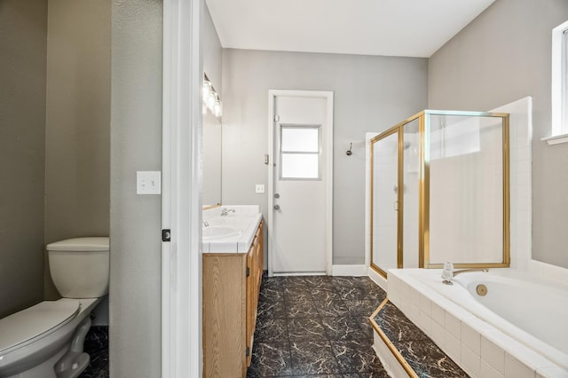 7507 N Constance Ave, Fresno, CA 93722 - bathroom featuring vanity, a stall shower, and a bath
