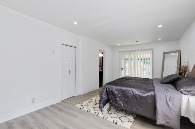 438 E Cortland Ave, Fresno, CA 93704 - bedroom featuring light wood finished floors and recessed lighting