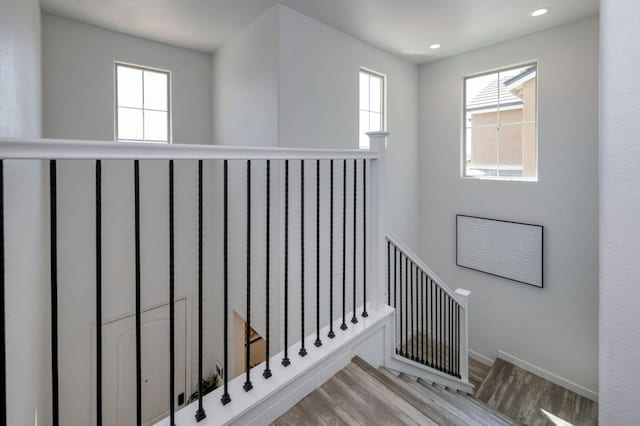 4670 Terrace Rd, Madera, CA 93636 - staircase with wood finished floors and recessed lighting