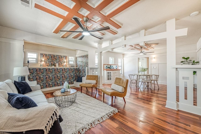 730 E Yale Ave, Fresno, CA 93704 - living area with ceiling fan and wood finished floors