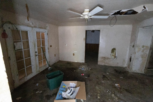 1603 Faller Ave, Sanger, CA 93657 - unfurnished room with a ceiling fan and french doors
