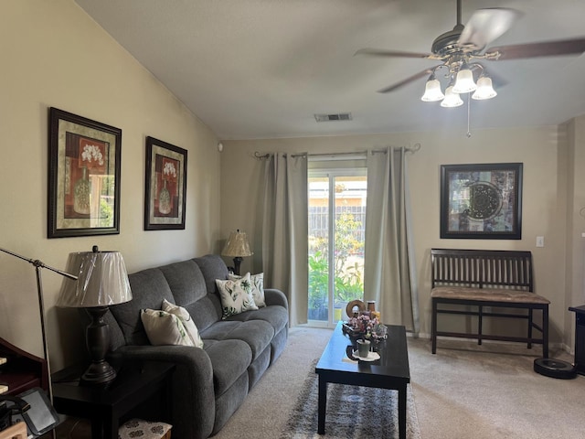 2260 N Hanover Ave, Fresno, CA 93722 - living area featuring ceiling fan and light carpet