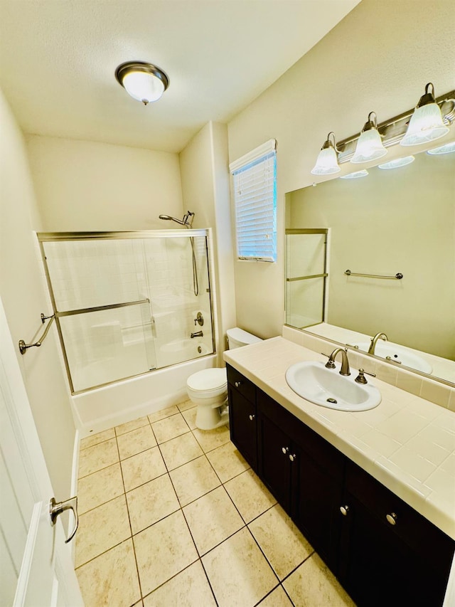 4074 Heritage Ln, Clovis, CA 93619 - bathroom with vanity, shower / bathtub combination, and tile patterned flooring