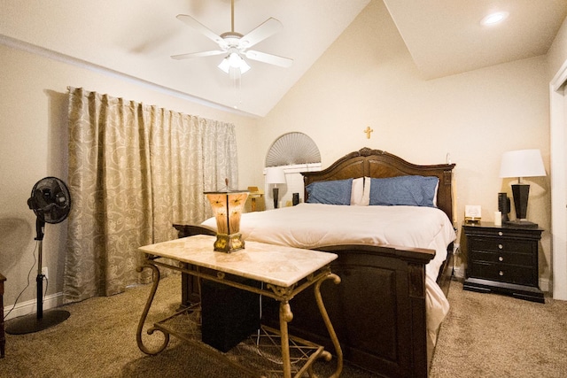 51 E Tuolumne St, Fresno, CA 93706 - carpeted bedroom featuring lofted ceiling and a ceiling fan