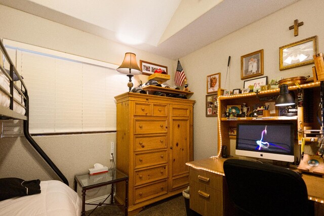 51 E Tuolumne St, Fresno, CA 93706 - office space with dark carpet and vaulted ceiling