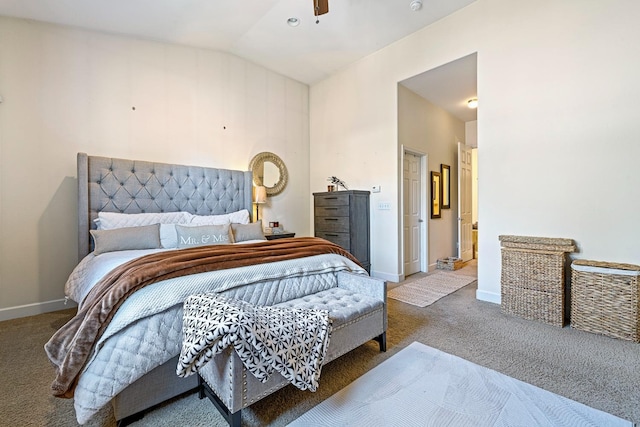 2639 Maine Ave, Clovis, CA 93619 - carpeted bedroom with lofted ceiling and ceiling fan