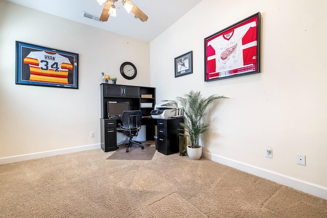 2639 Maine Ave, Clovis, CA 93619 - office featuring carpet flooring and a ceiling fan