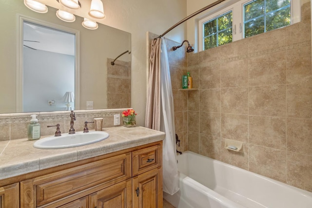 4638 W Lark Ct, Visalia, CA 93291 - full bathroom featuring shower / tub combo and vanity