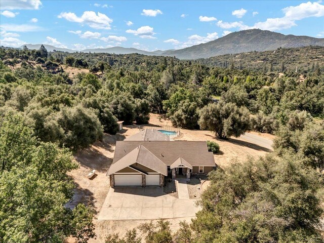 46453 Opah Dr, Ahwahnee, CA 93601 - aerial view of property and surrounding area with mountains