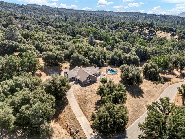 46453 Opah Dr, Ahwahnee, CA 93601 - aerial view of property and surrounding area with a heavily wooded area