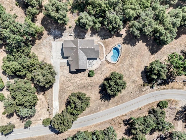 46453 Opah Dr, Ahwahnee, CA 93601 - drone / aerial view of a pool area