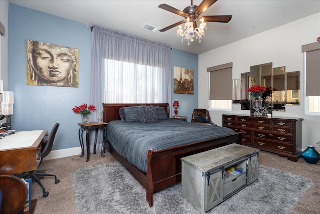 602 Pinnacle Dr W, Madera, CA 93636 - bedroom featuring carpet, an office area, and ceiling fan