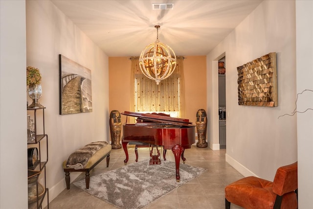 602 Pinnacle Dr W, Madera, CA 93636 - sitting room featuring a chandelier and tile patterned floors