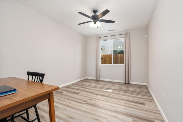 1275 Traverse Dr S, Madera, CA 93636 - home office featuring ceiling fan and light wood-style floors