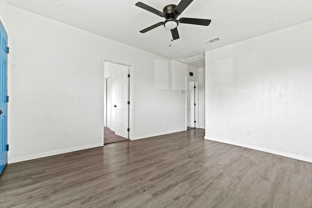 124 E 4th St, Hanford, CA 93230 - unfurnished room featuring wood finished floors and a ceiling fan
