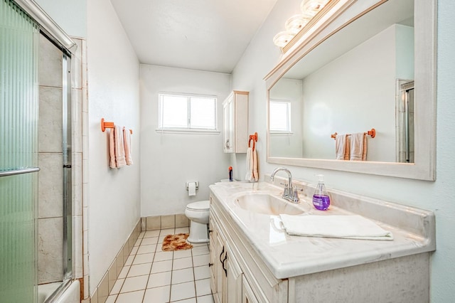 5400 Amber Ave, Clovis, CA 93619 - full bath with a shower with shower door, vanity, and tile patterned floors