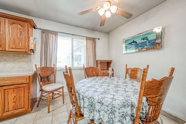 5400 Amber Ave, Clovis, CA 93619 - dining area with a ceiling fan and light tile patterned flooring