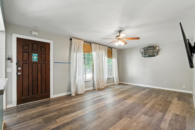 4625 E Princeton Ave, Fresno, CA 93703 - entryway featuring a ceiling fan and wood finished floors