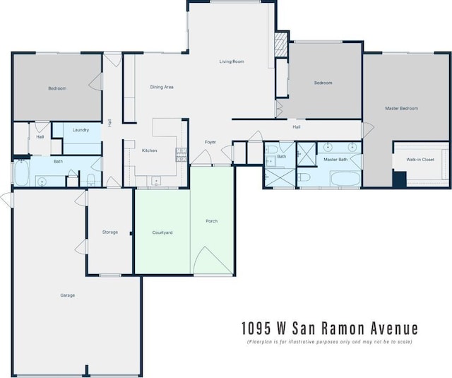 1095 W San Ramon Ave, Fresno, CA 93711 - view of property floor plan