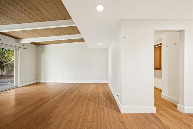 1095 W San Ramon Ave, Fresno, CA 93711 - spare room with light wood finished floors, beamed ceiling, and recessed lighting