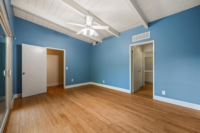 1095 W San Ramon Ave, Fresno, CA 93711 - unfurnished bedroom featuring light wood-style flooring, a ceiling fan, and wood ceiling