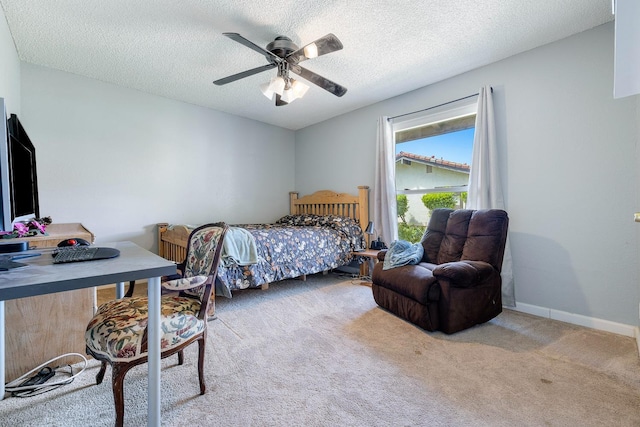 317 W Sierra Ave Unit 107, Fresno, CA 93704 - bedroom with carpet floors, a textured ceiling, and ceiling fan